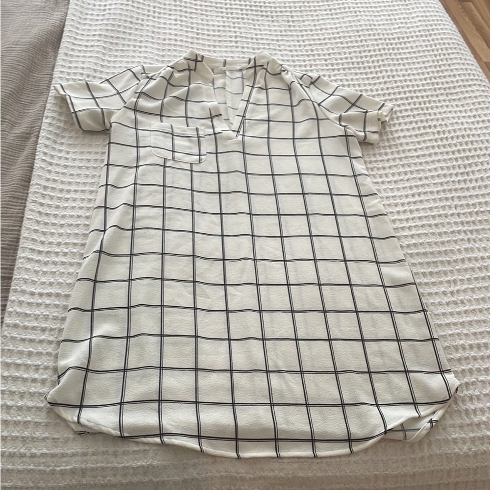 Checkered Shirt Dress